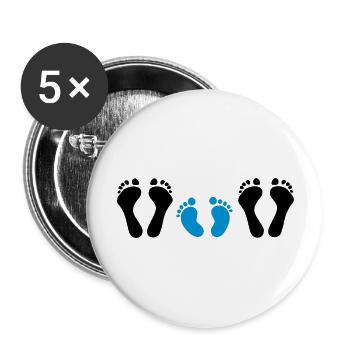 Familie - Buttons groß 56 mm (5er Pack) - Weiß - Vorne