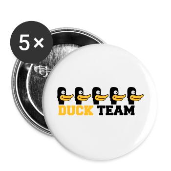 Duck Team - Buttons groß 56 mm (5er Pack) - Weiß - Vorne