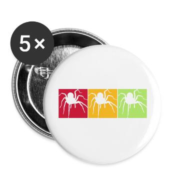 farben quadrate muster bunt spinne vogelspinne des - Buttons groß 56 mm (5er Pack) - Weiß - Vorne