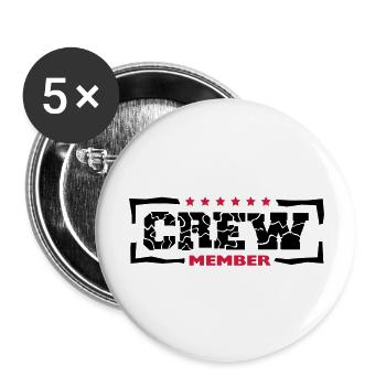 Crew Member Design - Lot de 5 grands badges (56 mm) - blanc - Devant