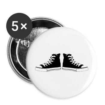 baskets - Lot de 5 grands badges (56 mm) - blanc - Devant