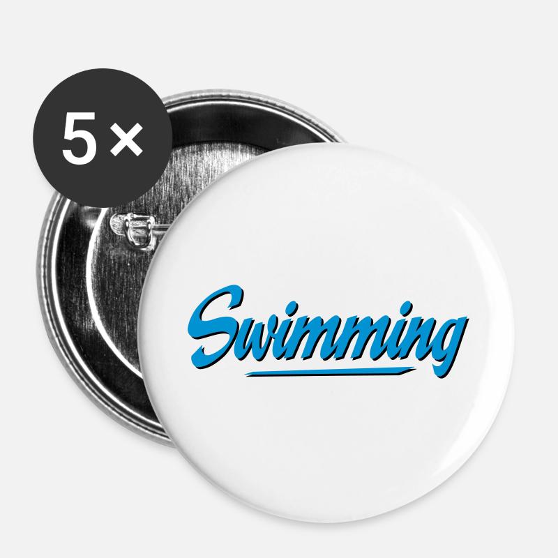 swimming - Buttons large 2.2''/56 mm (5-pack) - white