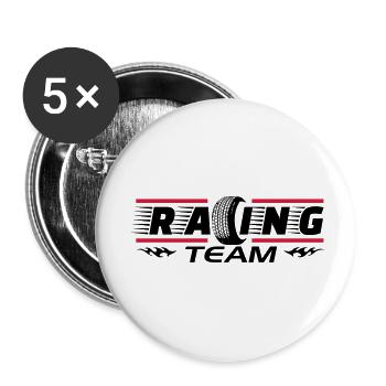 Racing Team - Buttons groß 56 mm (5er Pack) - Weiß - Vorne