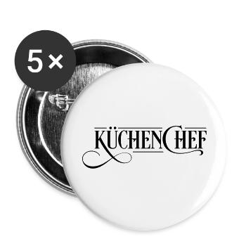 Cuisinier - Lot de 5 grands badges (56 mm) - blanc - Devant