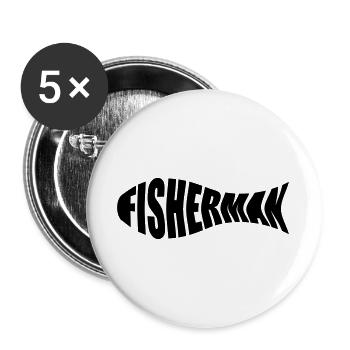 angler - Buttons groß 56 mm (5er Pack) - Weiß - Vorne