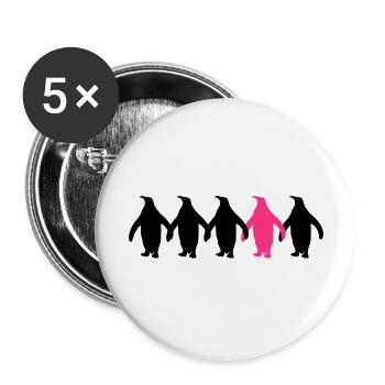 Être différents pingouins amusant motif - Lot de 5 grands badges (56 mm) - blanc - Devant