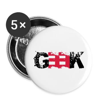 Geek Farbabdruck - Buttons large 2.2''/56 mm (5-pack) - white - Front