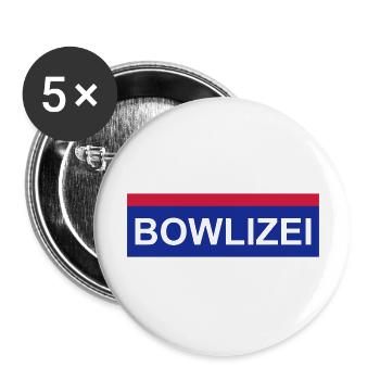 Bowlizei - Bowling - Buttons groß 56 mm (5er Pack) - Weiß - Vorne