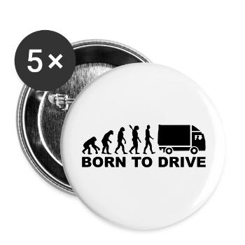 LKW - Buttons groß 56 mm (5er Pack) - Weiß - Vorne