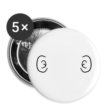 cartoon 2 grosse ohren ohr laut geraeusche lustig - Buttons groß 56 mm (5er Pack) - Weiß - Vorne