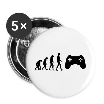 Gamer / Gaming - Lot de 5 grands badges (56 mm) - blanc - Devant