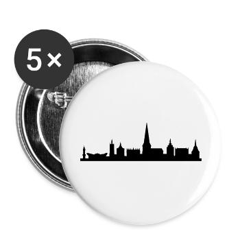 Skyline Rostock - Buttons groß 56 mm (5er Pack) - Weiß - Vorne