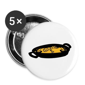 paella gericht spanische kulinarische spezialität - Buttons groß 56 mm (5er Pack) - Weiß - Vorne
