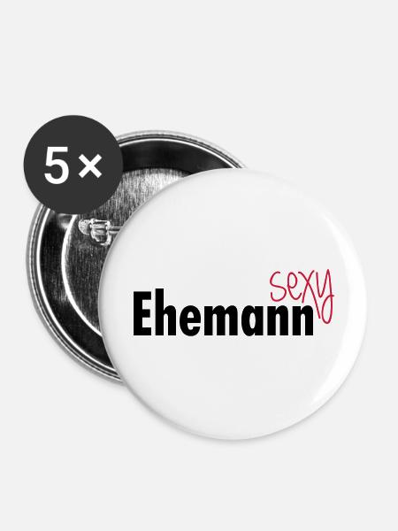 Sexy Ehemann - Buttons groß 56 mm (5er Pack) - Weiß