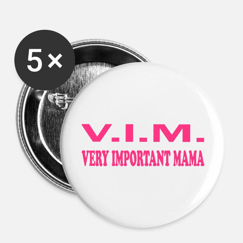Very important mama - Buttons large 2.2''/56 mm (5-pack) - white