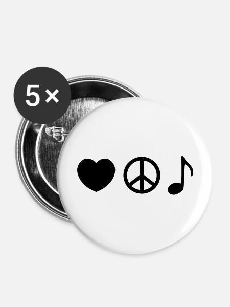 music - Buttons large 2.2''/56 mm (5-pack) - white