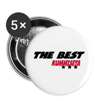 The best kummiseta - Lot de 5 grands badges (56 mm) - blanc - Devant