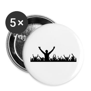 Menschen - Gruppe Fans - Buttons groß 56 mm (5er Pack) - Weiß - Vorne