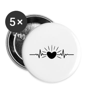 Sommer - Sonne Puls - Buttons groß 56 mm (5er Pack) - Weiß - Vorne