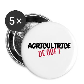 Agriculture Farming Farmer Agriculteur Landwirt - Buttons large 2.2''/56 mm (5-pack) - white - Front