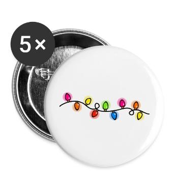 Christmas Glow Lights - Buttons large 2.2''/56 mm (5-pack) - white - Front