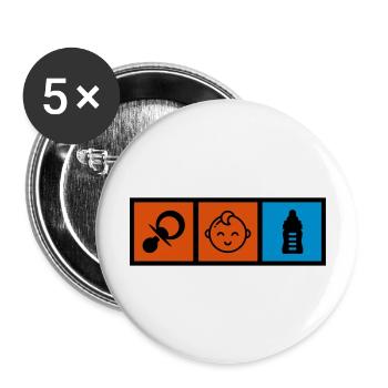 puéricultrice / puériculture / enfant / bébé - Lot de 5 grands badges (56 mm) - blanc - Devant