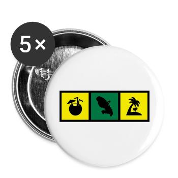 Martinique / 972 / Martiniquais / Martiniquaise - Lot de 5 grands badges (56 mm) - blanc - Devant