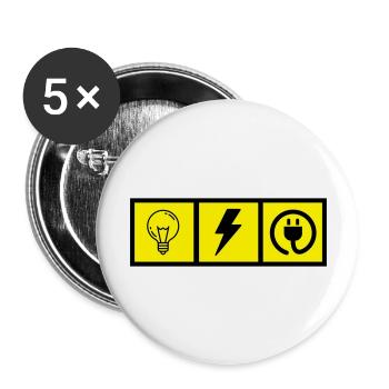 Electrician / Electricien / Elektriker / Electric - Buttons large 2.2''/56 mm (5-pack) - white - Front