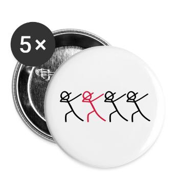dabbing team figures - Buttons groß 56 mm (5er Pack) - Weiß - Vorne