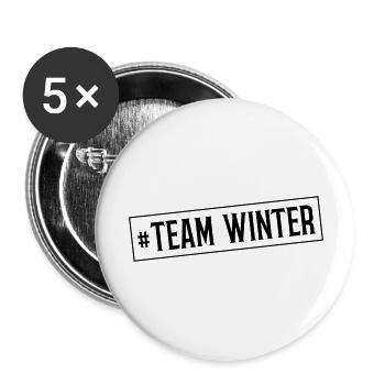 winter team - Buttons groß 56 mm (5er Pack) - Weiß - Vorne