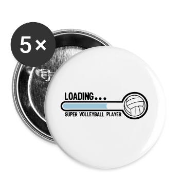 Volleyball Loading Superspieler - Buttons groß 56 mm (5er Pack) - Weiß - Vorne