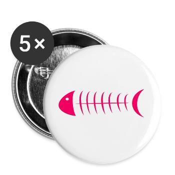 SARDINE. FISH. APRIL FOOL. EASTER. SEA - Buttons large 2.2''/56 mm (5-pack) - white - Front
