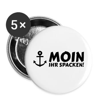 moin ihr spacken - Buttons groß 56 mm (5er Pack) - Weiß - Vorne