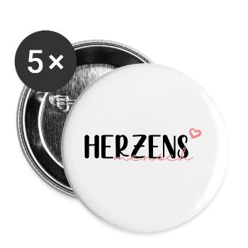 Heart Person - Buttons large 2.2''/56 mm (5-pack) - white - Front
