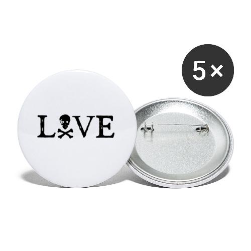 Love Skull - Buttons large 2.2''/56 mm (5-pack)