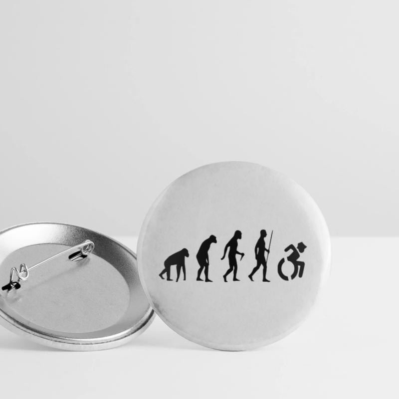 Fauteuil roulant Evolution. L’évolution du fauteuil roulant # Lot de 5 grands badges (56 mm)