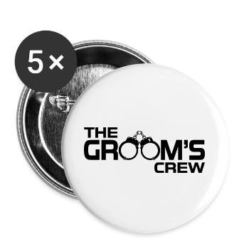 The Grooms Crew Cuffs Bachelor Party Gift - Buttons large 2.2''/56 mm (5-pack) - white - Front