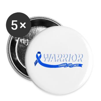 Krieger stärker als Krebs Darmkrebs - Buttons groß 56 mm (5er Pack) - Weiß - Vorne