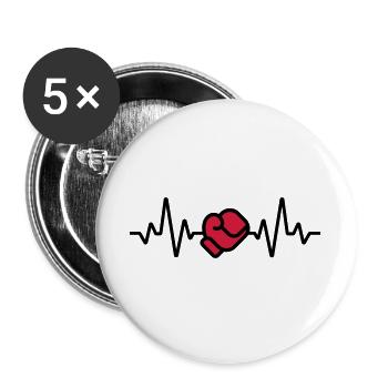 Boxe - Lot de 5 grands badges (56 mm) - blanc - Devant
