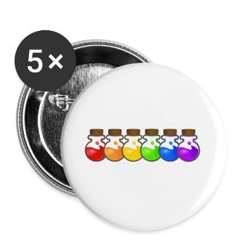 Pride Gamer LGBT+ kompakt - Buttons groß 56 mm (5er Pack) - Weiß - Vorne