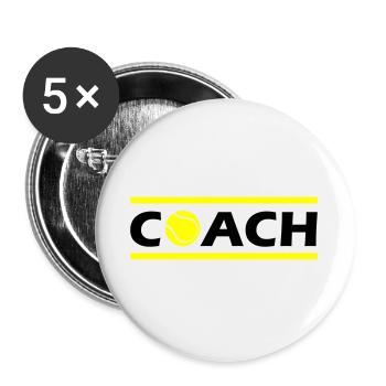 tennis coach - Lot de 5 grands badges (56 mm) - blanc - Devant