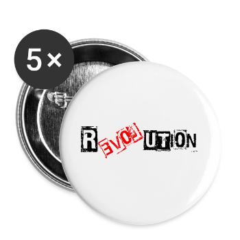 Revolution Love - Buttons groß 56 mm (5er Pack) - Weiß - Vorne