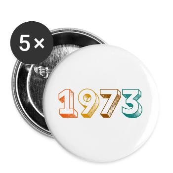 millésime 1973 - Lot de 5 grands badges (56 mm) - blanc - Devant