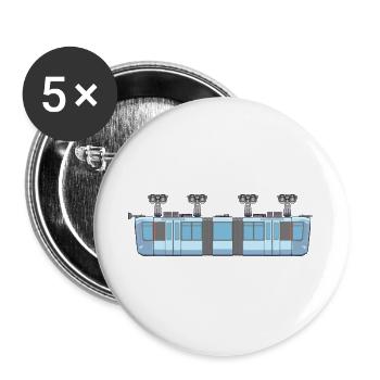 Schwebebahn kurz - Buttons groß 56 mm (5er Pack) - Weiß - Vorne