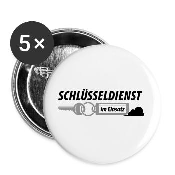 Schlüsseldienst im Einsatz - Buttons groß 56 mm (5er Pack) - Weiß - Vorne