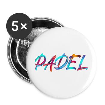 Padel Calls Me - Gift for padel lover - Buttons large 2.2''/56 mm (5-pack) - white - Front