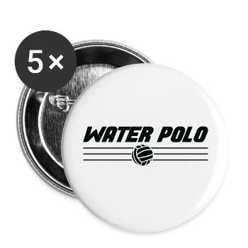 Wasserball Motiv Waterpolo Sport - Buttons groß 56 mm (5er Pack) - Weiß - Vorne