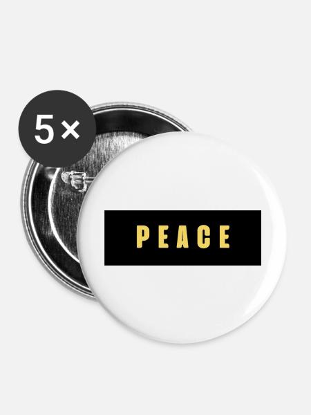 Friede - Buttons groß 56 mm (5er Pack) - Weiß