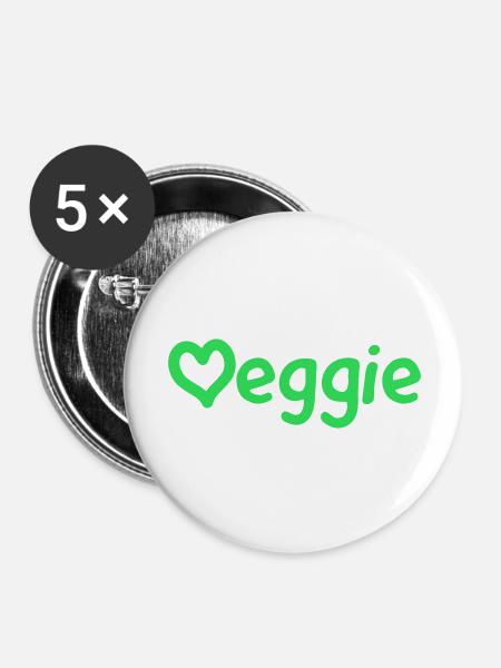 Veggie - Buttons groß 56 mm (5er Pack) - Weiß
