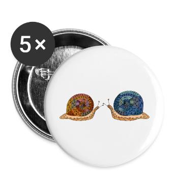 Snails - Buttons large 2.2''/56 mm (5-pack) - white - Front